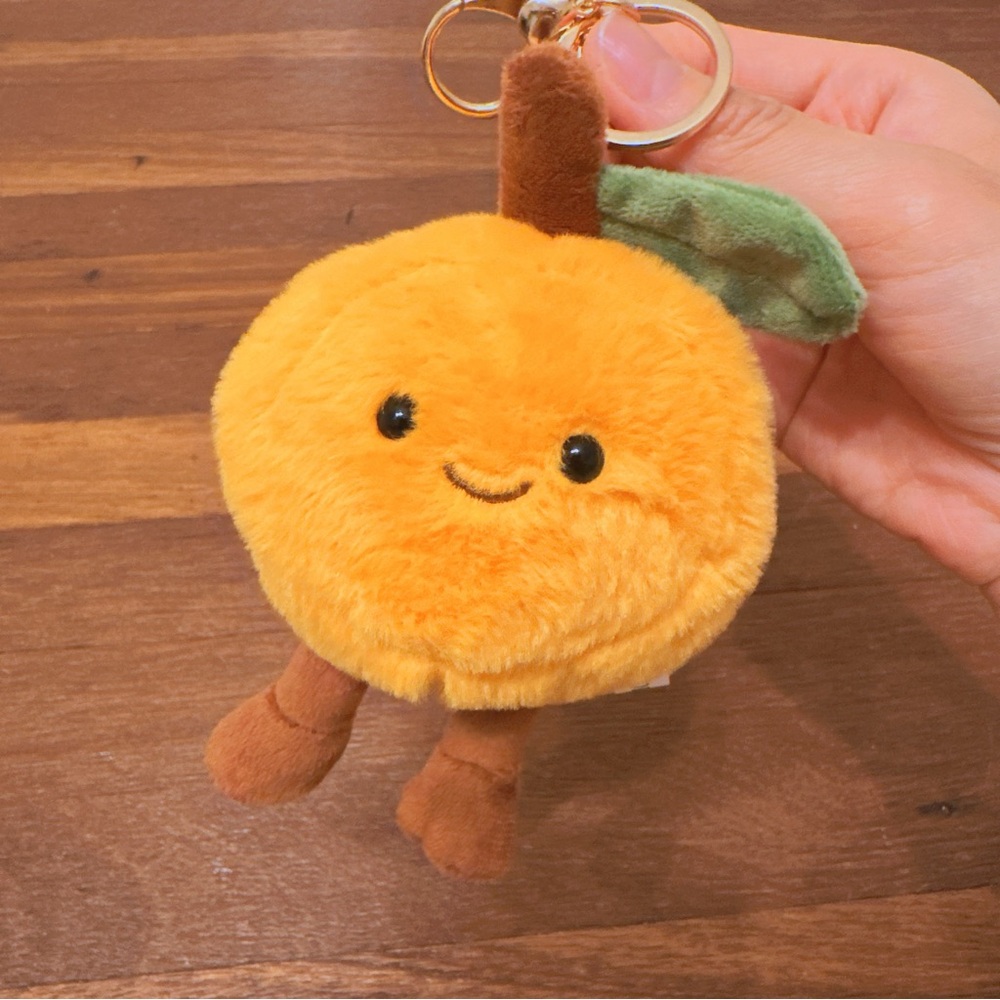 Orange Plush Keychain Cute Soft Fruit Charm Bag Pendant Gift